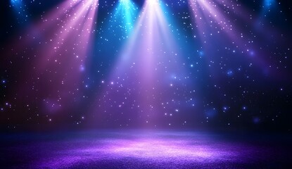Fototapete - Blue and purple speed light effect on a dark background