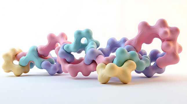 Highly Detailed 3D Abstract Organic Structure Flux_Dev Pastel Organic Forms
