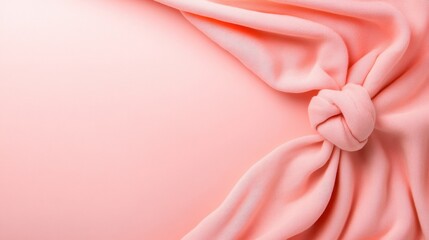 Poster - This image features a beautiful pastel pink fabric tied in a knot, creating a soft and elegant look that enhances a serene and calming atmosphere for various designs.