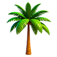 Fototapete - Tropical palm tree vector illustration, isolated on white background, perfect for summer travel and beach vacation designs
