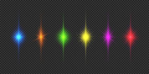 Poster - Set of multicolor light effects of lens flares