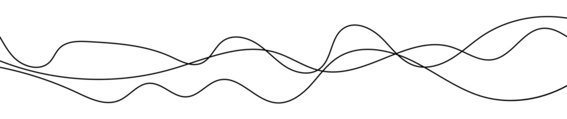 Poster - Thin curved wavy lines
