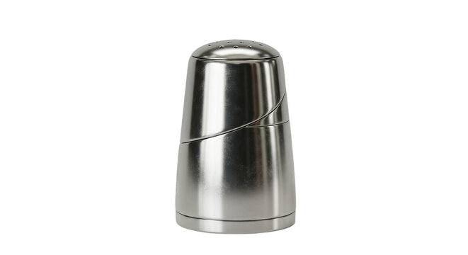 Isolated Silver Metal Chrome Object Shiny Metallic Design on Transparent