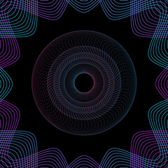Wall Mural - Spirograph abstract element. Can be used as a protective layer for documents. Vector illustration	