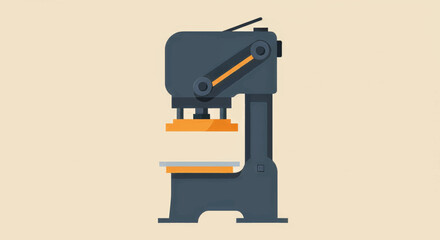 Poster - Industrial press machine used for shaping materials in a workshop environment