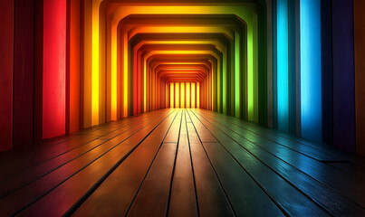 Wall Mural - colorful rainbow tunnel interior