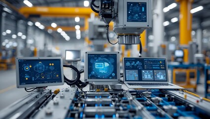 Poster - an industrial machines in a factory