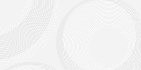 Poster - White geometric abstract background overlap layer on bright space with lines effect decoration.