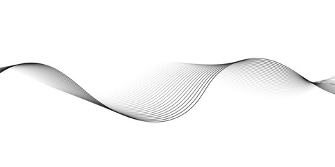Poster - Abstract wavy lines on white background with grey smooth element swoosh speed wave modern stream background. You can used for banner, template, wallpaper, business wave curve lines background. 
