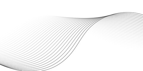 Aufkleber - Abstract wavy grey stream element for design on white background isolated. Wavy white and grey lines background. Abstract business wave curve lines background. Vector illustration.