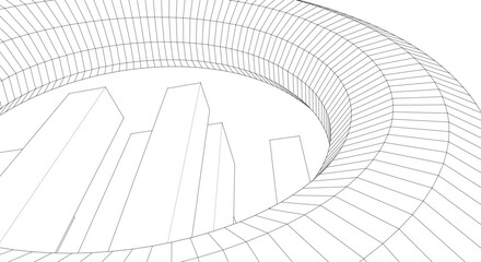Fototapete - abstract modern architecture 3d illustration