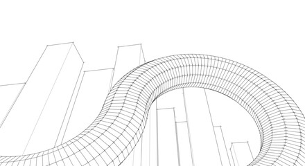 Fototapete - abstract modern architecture 3d illustration