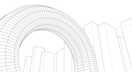 Fototapete - abstract modern architecture 3d illustration