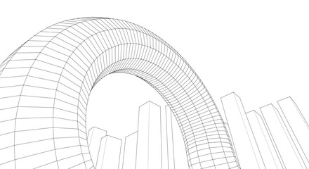 Fototapete - abstract modern architecture 3d illustration