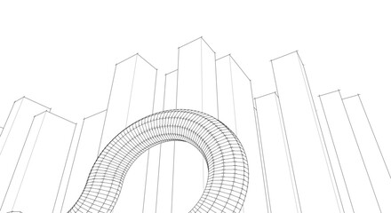 Fototapete - abstract modern architecture 3d illustration