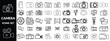 © designer - camera icons big set, camera silhouette ,camera line art icon
