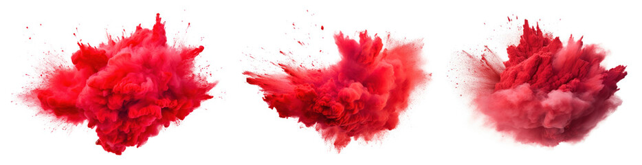Wall Mural - png vibrant red powder explosion, element set on transparent background