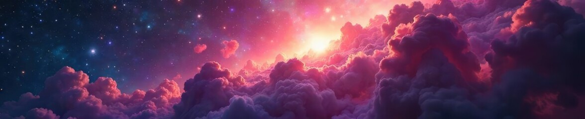 Wall Mural - vast cosmic cloud of gas and dust, swirling nebula in deep space, vibrant colors of interstellar med