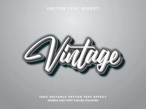 vintage 3d editable vector text effect