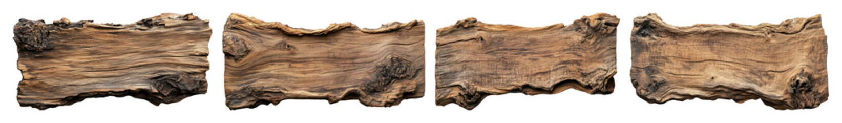 Wall Mural - png rustic wooden texture panels, element set on transparent background