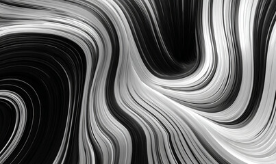 Poster - Abstract monochrome background with flowing lines creating a dynamic and elegant visual texture art
