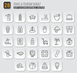 Poster - Travel and Tourism Icon Collection: A Comprehensive Set of Vector Graphics for Holiday and Vacation Design Projects