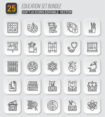 Poster - A comprehensive education icon set featuring 25 unique designs for various learning subjects