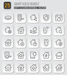 Poster - Smart Home Technology Icons Set: Editable Vector Pack for Interface Design and Automation System Representation