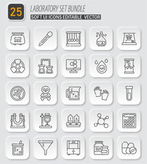 Poster - Laboratory Set Bundle: Soft UI Icons Editable Vector for Science and Research Designs
