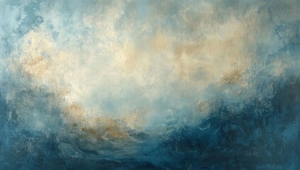 Poster - Abstract blue and gray background with a grunge texture. Light sky-blue, beige, brown, and gray