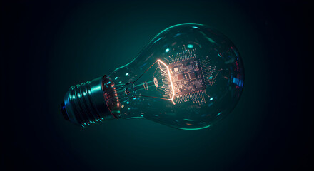 Poster - Conceptual depiction of technological advancement, innovation, and digital transformation