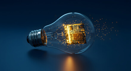Poster - Innovative Representation of Electronic Circuitry within a Light Bulb's Structure