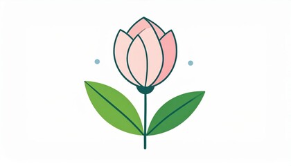 Poster - Simple Pink Flower Illustration