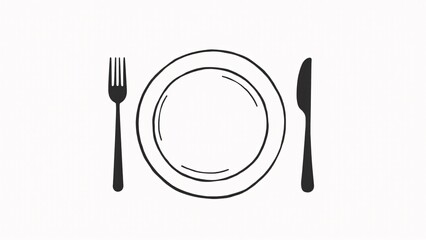 Minimalist Dinner Plate With Fork And Knife