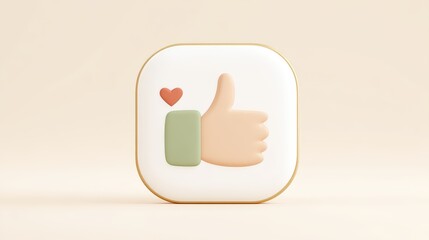 Poster - Positive tone work icon, simple 3D concept with white background