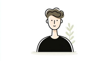 Poster - Thin stroke human icon, minimalistic vector, centered on white background