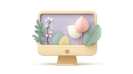 Poster - Website design icon in 3D, clean UI layout, isolated white scene, stock-style lighting