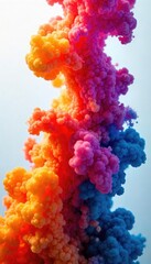 Wall Mural - close-up shot of vibrant ink swirling and diffusing in water, creating mesmerizing abstract patterns