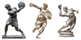 Discus thrower statue Roman copy of Greek sculpture, ancient Olymp games, isolated on Transparent PNG diecut