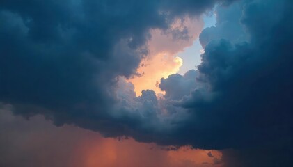 Wall Mural - dramatic stormy sky with dark clouds and ominous light, perfect for weather news or atmospheric back