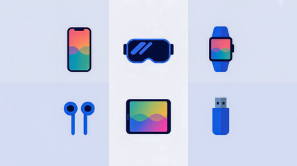 Flat design technology gadgets vector illustration for website and app development project 