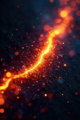 Wall Mural - intensely bright sparkles ignite and burn, leaving trails of fiery light against a dark background p