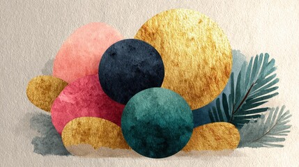 Poster - A vibrant abstract illustration featuring colorful shapes and textures, perfect for modern design projects.