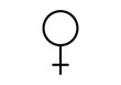 © Gabrieuskal - Icono negro de símbolo femenino en fondo blanco