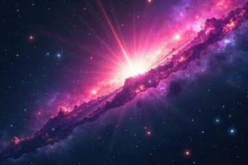 Wall Mural - mysterious cosmic rays streak across a deep space nebula, hinting at an unknown interstellar message
