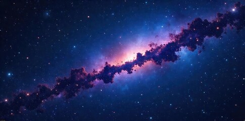 Wall Mural - night sky filled with twinkling constellations, stars shimmering and sparkling, cosmic dust and nebu