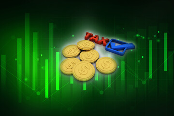Poster - 3d rendering usd Dollar symbol with gold coin
