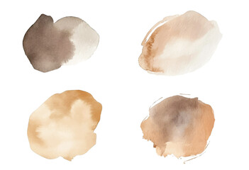 Poster - Set of watercolor circles isolated