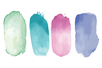 Poster - Watercolor paint brush strokes, isolated watercolor illustration