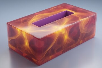 Poster - Colorful tissue box design featuring vibrant swirls and a unique shape suitable for modern home decor